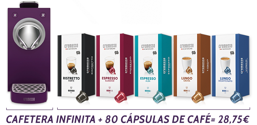 Cafetera infinita gratuita + 80 cápsulas de café 